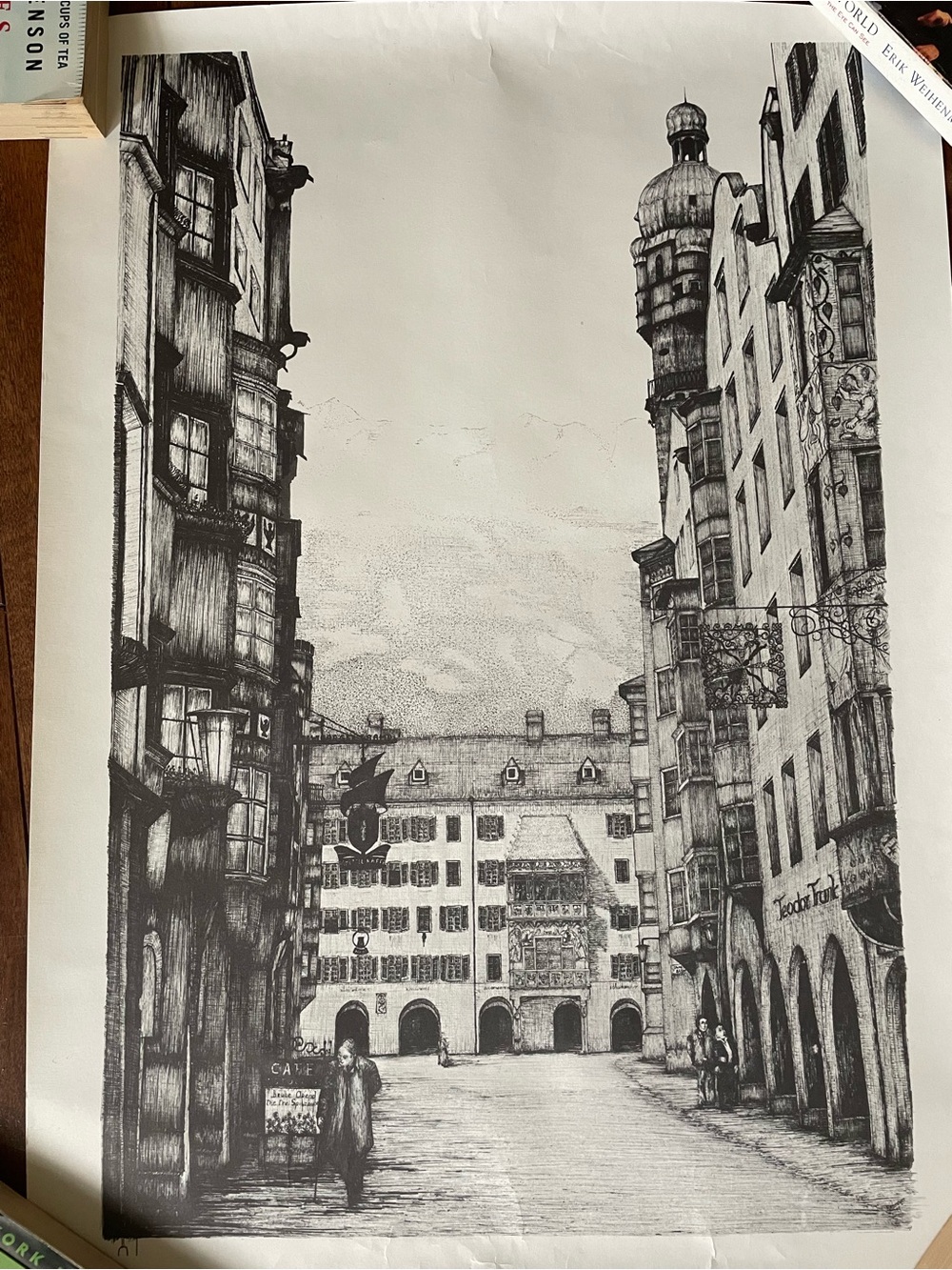 Vintage Rene Reitmeyer Print - “Old Innsbruck” (Innsbruck, Austria)